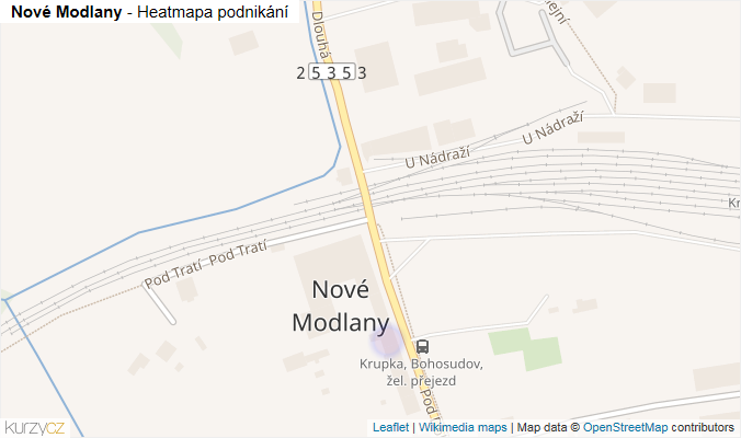 Mapa Nové Modlany - Firmy v části obce.