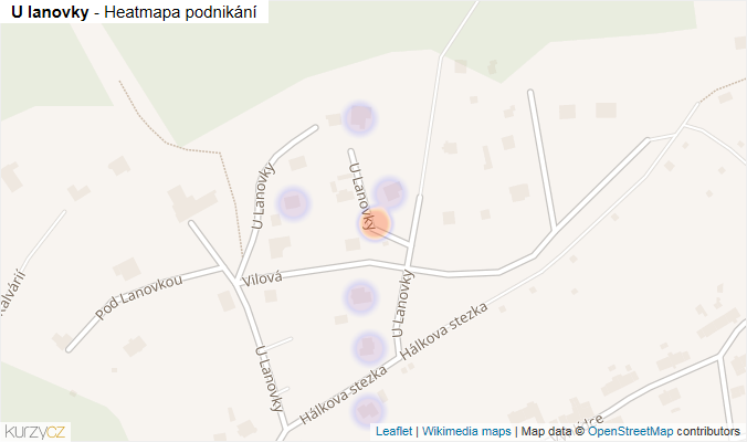 Mapa U Lanovky - Firmy v ulici.