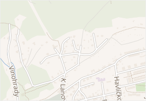 Vilová v obci Krupka - mapa ulice