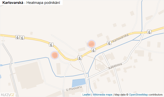 Mapa Karlovarská - Firmy v ulici.
