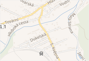 Dukelská v obci Kryry - mapa ulice
