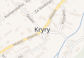Kryry v obci Kryry - mapa části obce