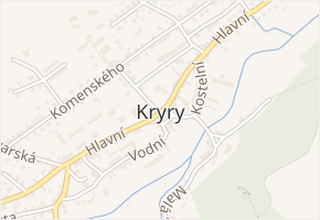 Pionýrský tábor v obci Kryry - mapa ulice