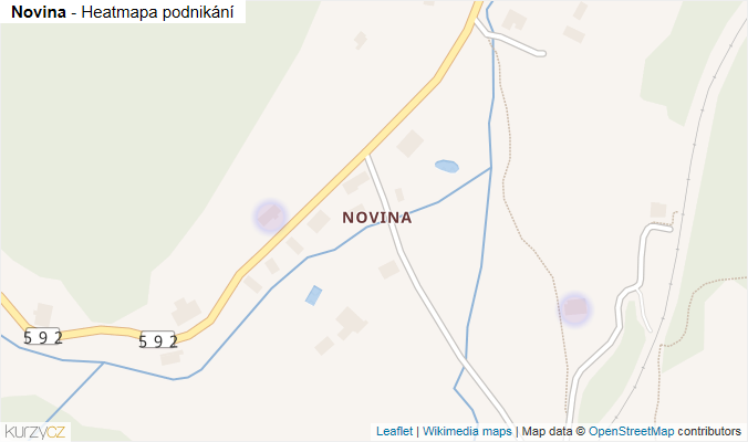 Mapa Novina - Firmy v části obce.