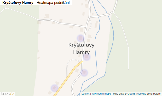 Mapa Kryštofovy Hamry - Firmy v části obce.