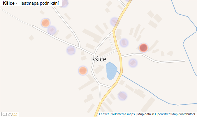 Mapa Kšice - Firmy v části obce.