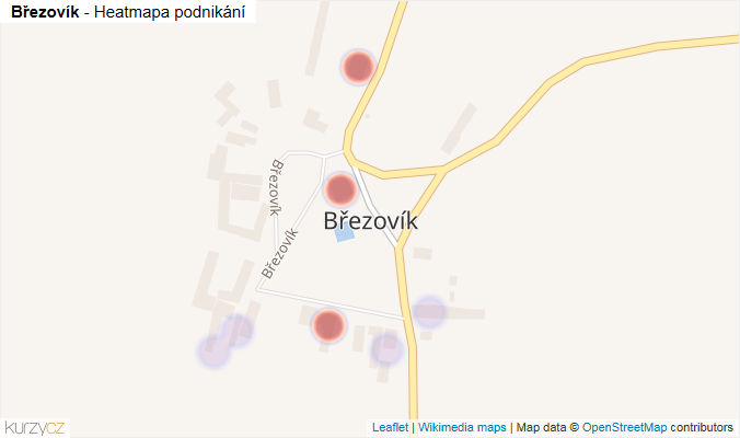Mapa Březovík - Firmy v části obce.