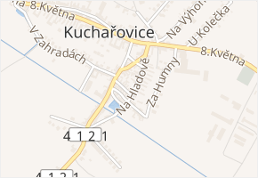 Na Hladově v obci Kuchařovice - mapa ulice