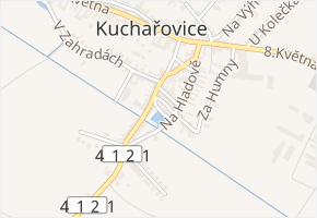 Pod Hrází v obci Kuchařovice - mapa ulice