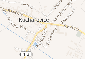 Příční v obci Kuchařovice - mapa ulice