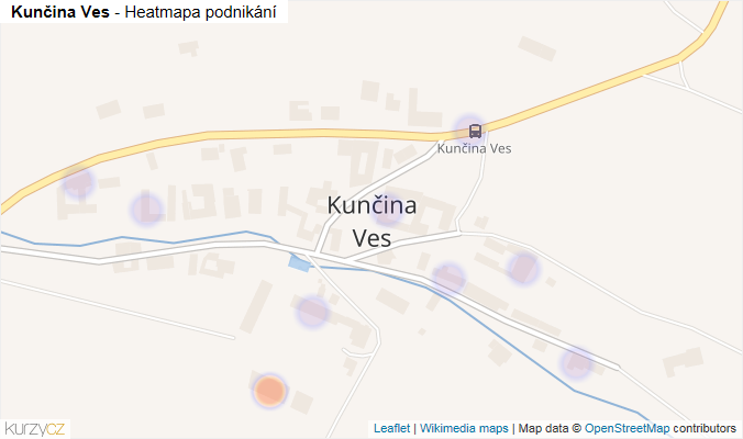 Mapa Kunčina Ves - Firmy v části obce.