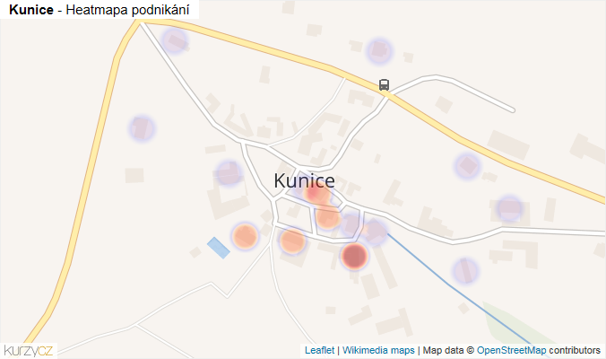 Mapa Kunice - Firmy v části obce.