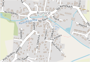 Na Konci v obci Kunice - mapa ulice