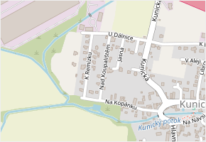 Nad Koupalištěm v obci Kunice - mapa ulice
