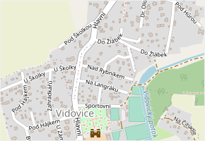 Nad Rybníkem v obci Kunice - mapa ulice
