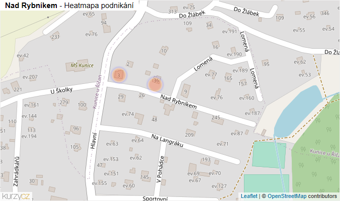 Mapa Nad Rybníkem - Firmy v ulici.