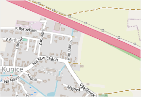 Pod Dálnicí v obci Kunice - mapa ulice