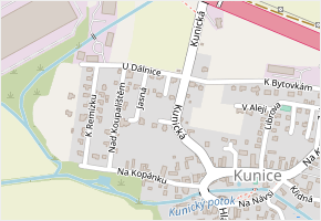 V Závětří v obci Kunice - mapa ulice