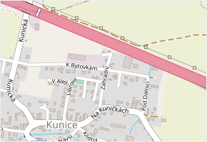 Zahradní v obci Kunice - mapa ulice