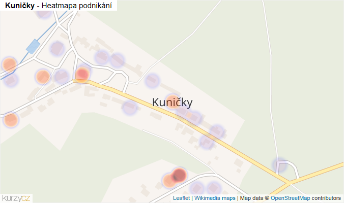 Mapa Kuničky - Firmy v části obce.