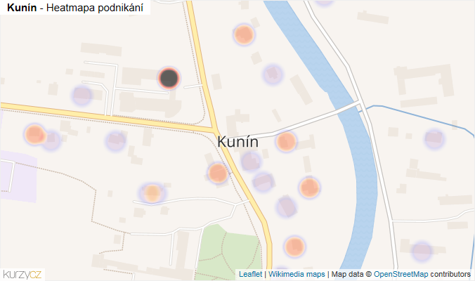 Mapa Kunín - Firmy v části obce.