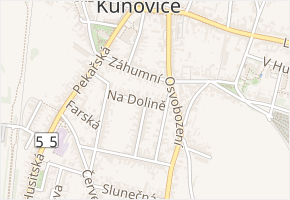 Na Dolině v obci Kunovice - mapa ulice