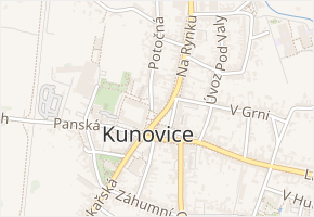 Na Rynku v obci Kunovice - mapa ulice