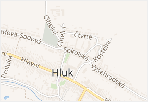 Sokolská v obci Kunovice - mapa ulice