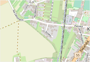 U Štreky v obci Kunovice - mapa ulice