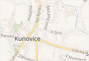 Úvoz v obci Kunovice - mapa ulice
