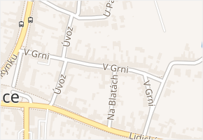 V Grni v obci Kunovice - mapa ulice