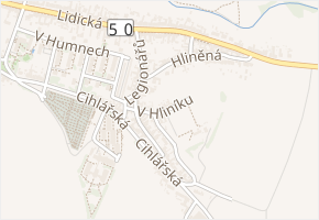 V Hliníku v obci Kunovice - mapa ulice