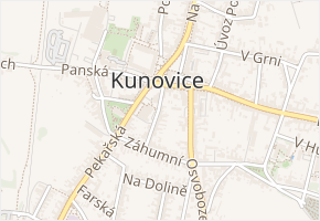 V Lánech v obci Kunovice - mapa ulice