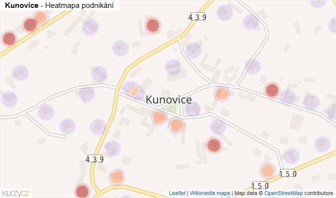Mapa Kunovice - Firmy v části obce.