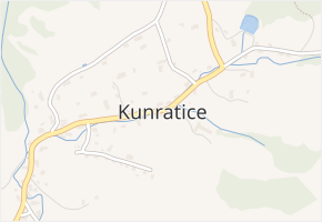 Kunratice v obci Kunratice - mapa části obce
