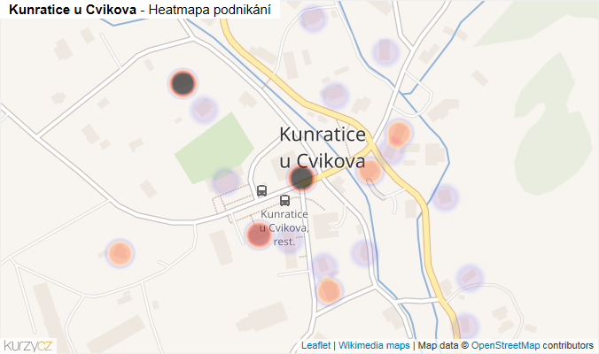 Mapa Kunratice u Cvikova - Firmy v části obce.