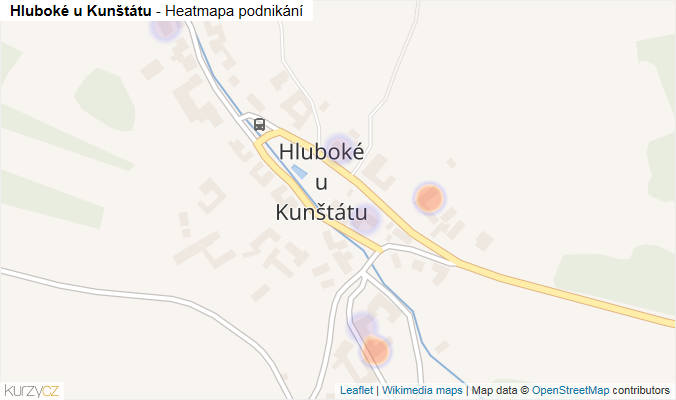 Mapa Hluboké u Kunštátu - Firmy v části obce.