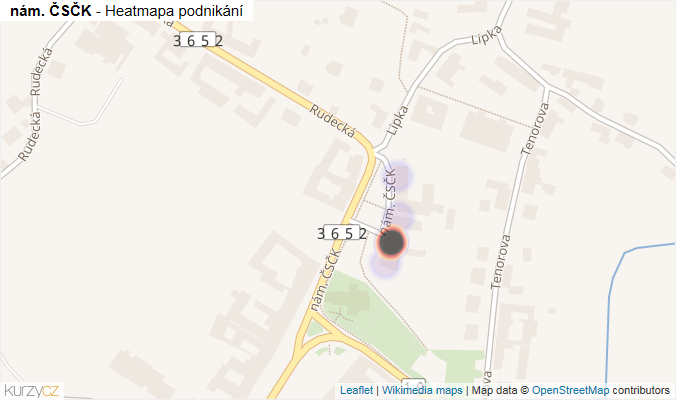 Mapa nám. ČSČK - Firmy v ulici.