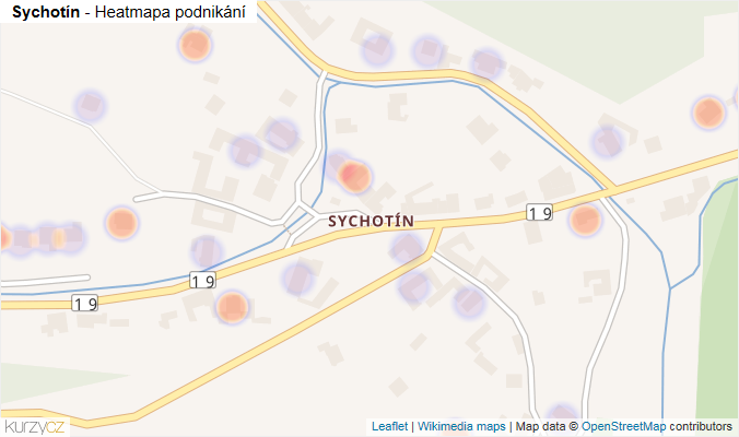 Mapa Sychotín - Firmy v části obce.