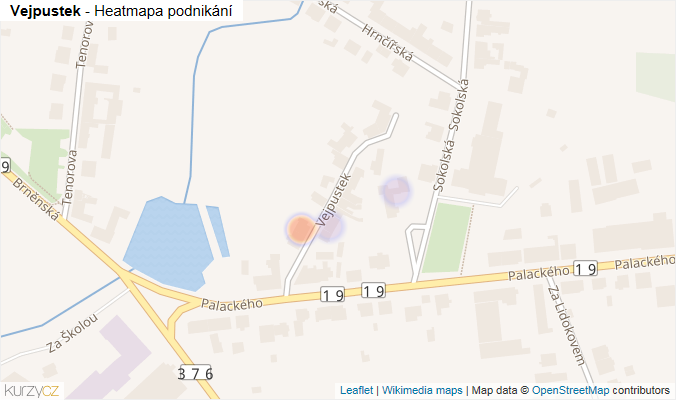 Mapa Vejpustek - Firmy v ulici.
