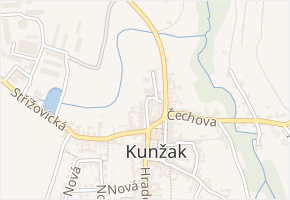 Ke Kostelu v obci Kunžak - mapa ulice