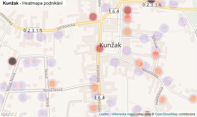 Mapa Kunžak - Firmy v části obce.