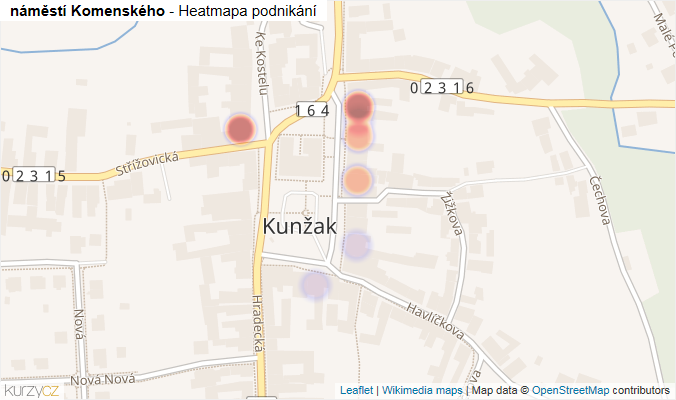 Mapa náměstí Komenského - Firmy v ulici.