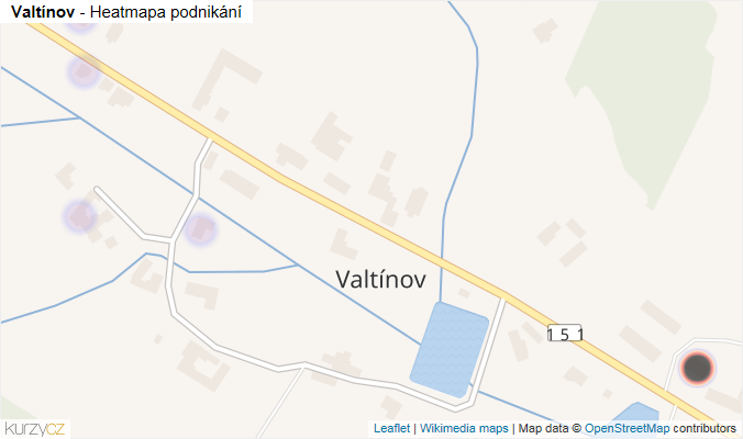 Mapa Valtínov - Firmy v části obce.
