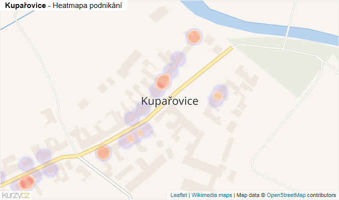 Mapa Kupařovice - Firmy v části obce.