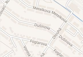 Dušínova v obci Kuřim - mapa ulice