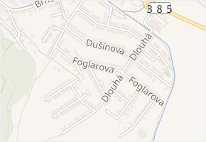 Foglarova v obci Kuřim - mapa ulice