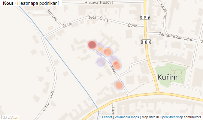 Mapa Kout - Firmy v ulici.