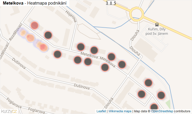 Mapa Metelkova - Firmy v ulici.