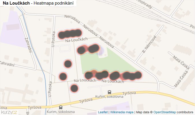 Mapa Na Loučkách - Firmy v ulici.